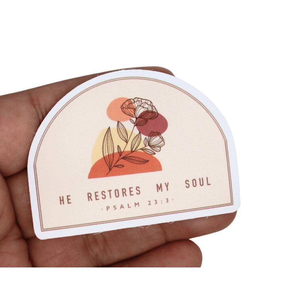 Sticker Religious Christian Bible Verse Psalm 23:3